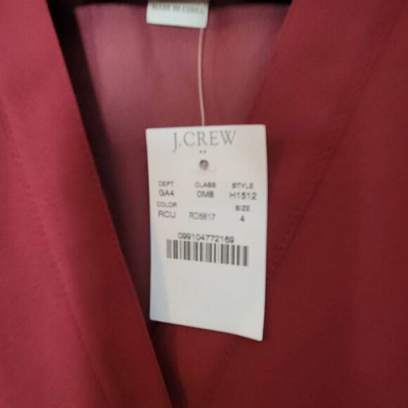 J Crew Bell-sleeve Sheath Tunic Dress Dark Cranberry Wine Red 4 - Picture 2 of 4
